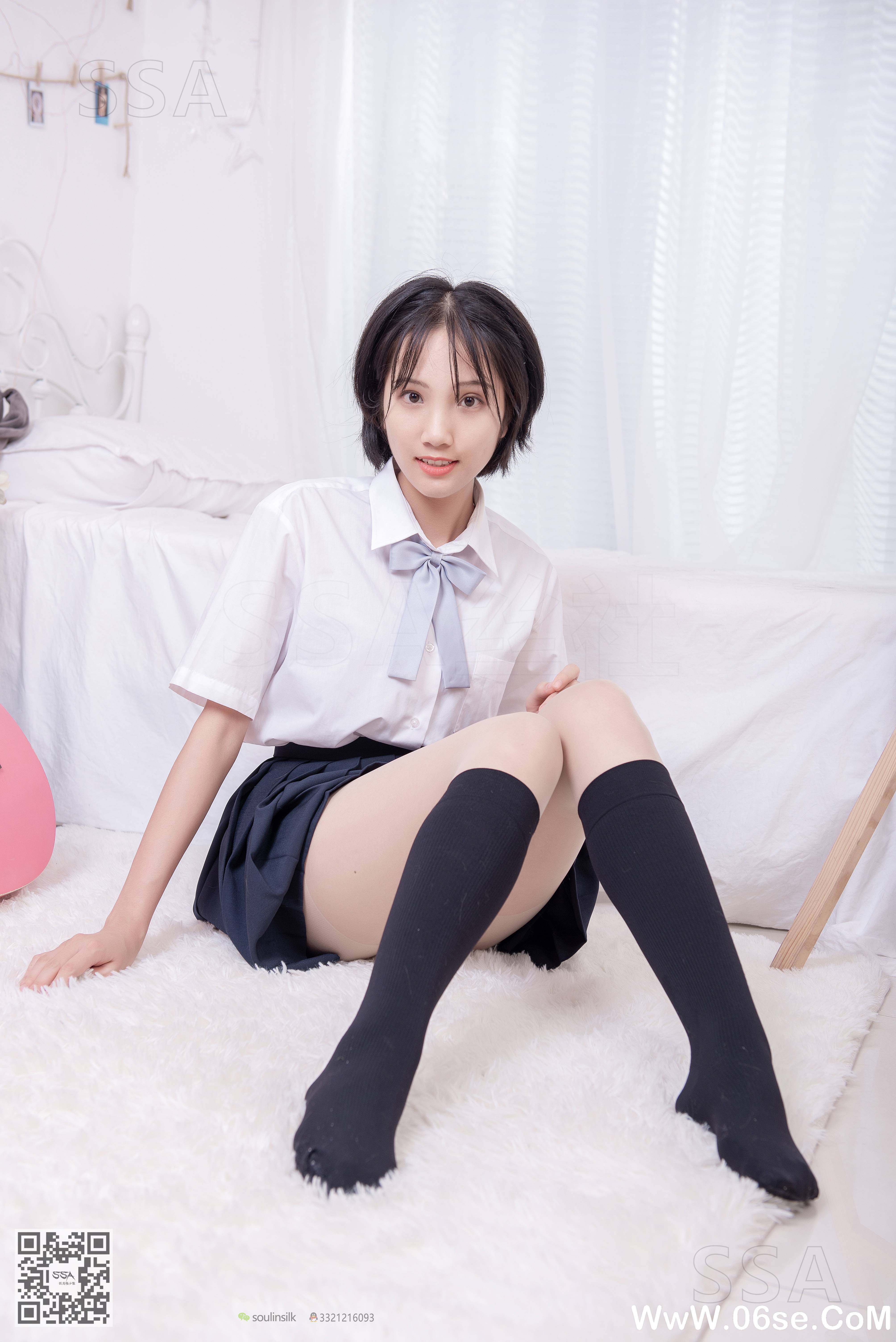 图片[34]-[SSA丝社] NO.181 小佩 酒窝少女JK制服肉丝黑袜穿搭示范[135P1.44G]-六色网