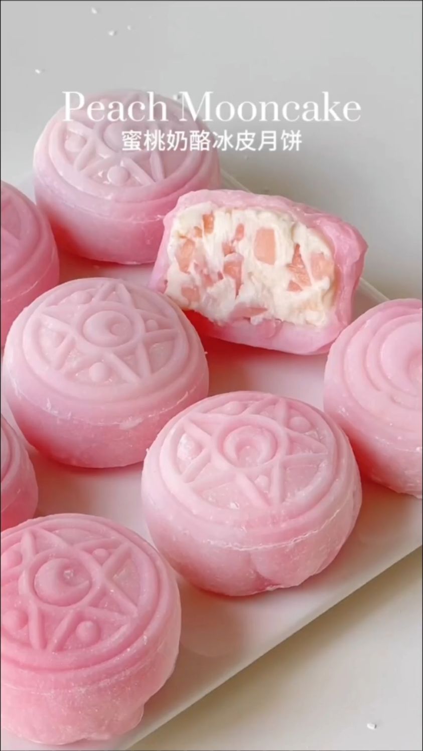 蜜桃冰皮月饼这样做