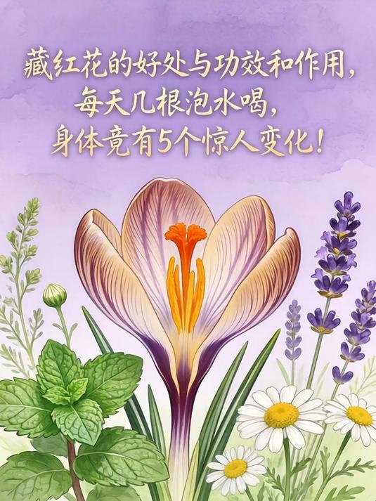 藏红花的好处与功效和作用，每天几根泡水喝，身体竟有5个惊人变化！(1)