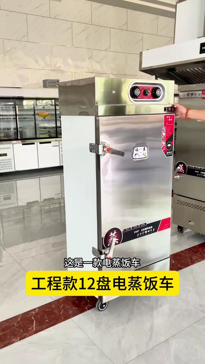 12盘电蒸饭车