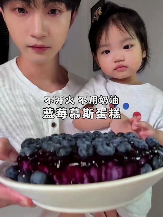 在家就能做的蓝莓慕斯蛋糕,不用开火,不用奶油,做法简单