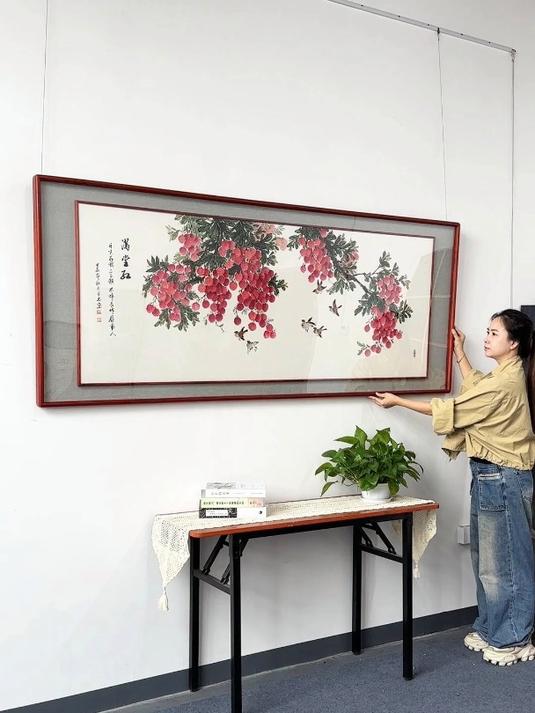沙发背景墙、办公室挂画推荐这幅吉利图,寓意红红火火、鸿运当头