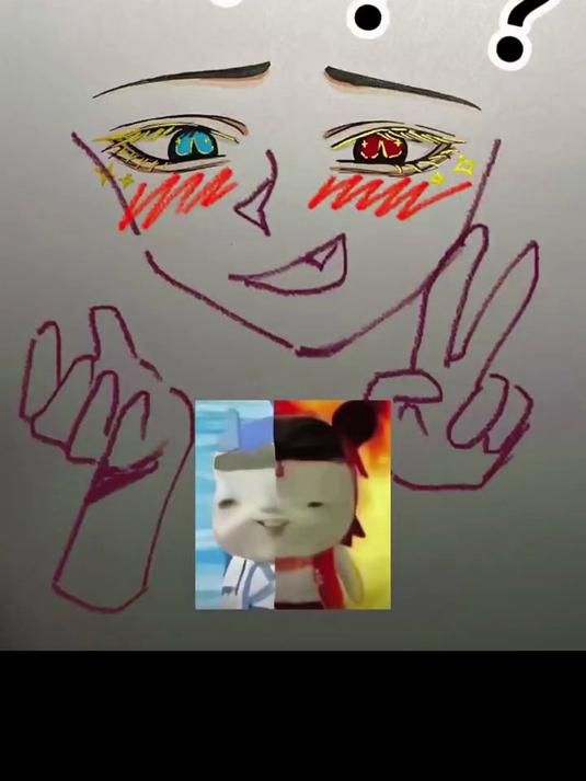 怎么一半哪吒一半敖丙的 抽象 画渣的日常 哪吒 手绘