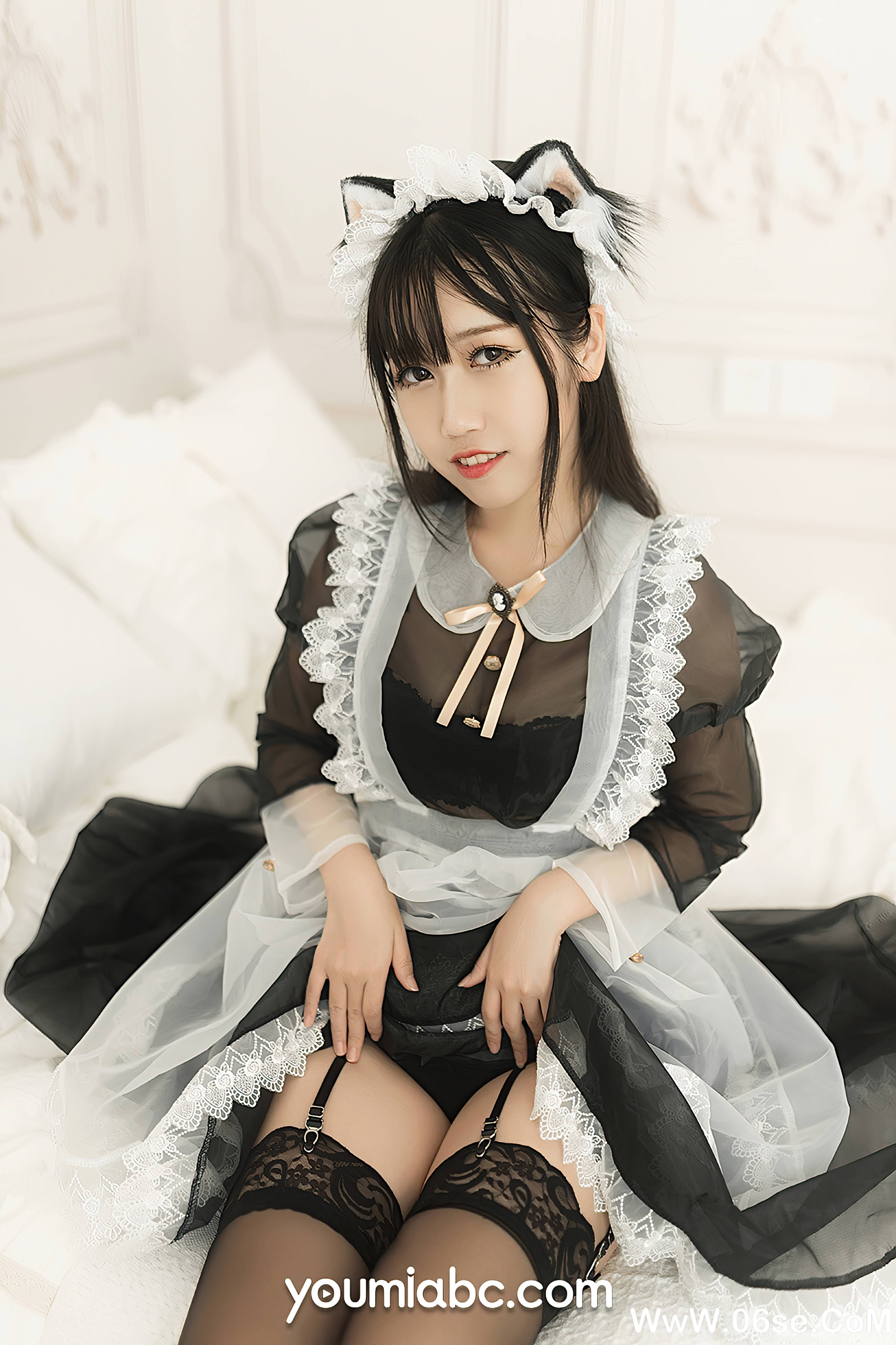 图片[3]-[YouMi尤蜜] 2021.09.01 黑丝猫娘女仆 呆猫[20+1P342M]-六色网
