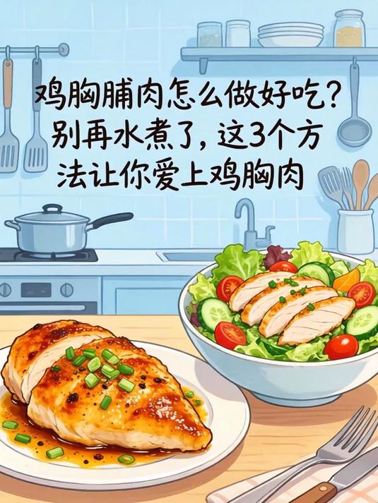 鸡胸脯肉怎么做好吃?别再水煮了,这3个方法让你爱上鸡胸肉