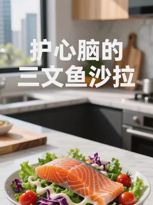 吃三文鱼沙拉 补Omega-3护心脑