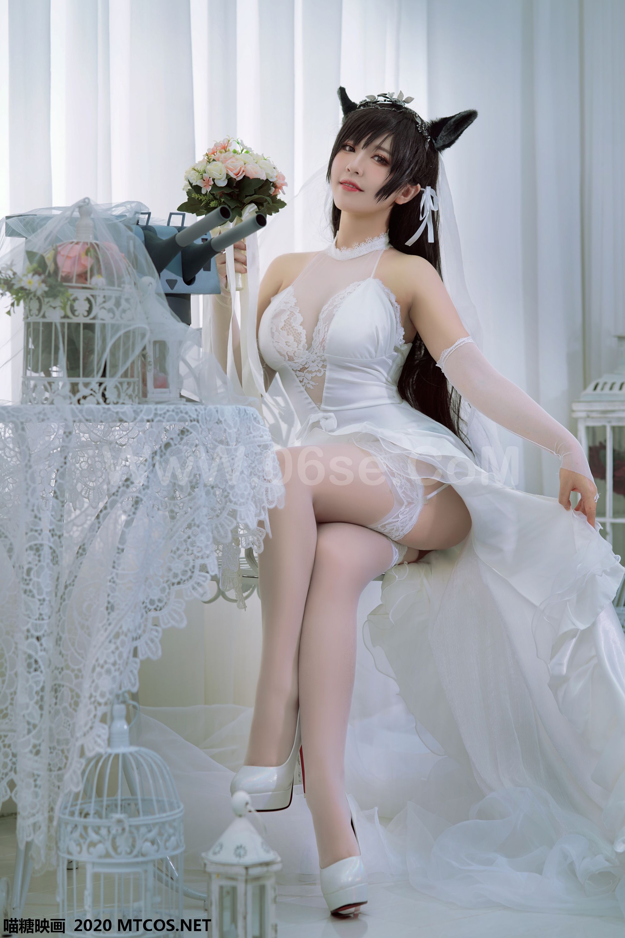 图片[20]-[MTCos] 喵糖映画 Vol.115 半半子 婚纱爱宕-六色网