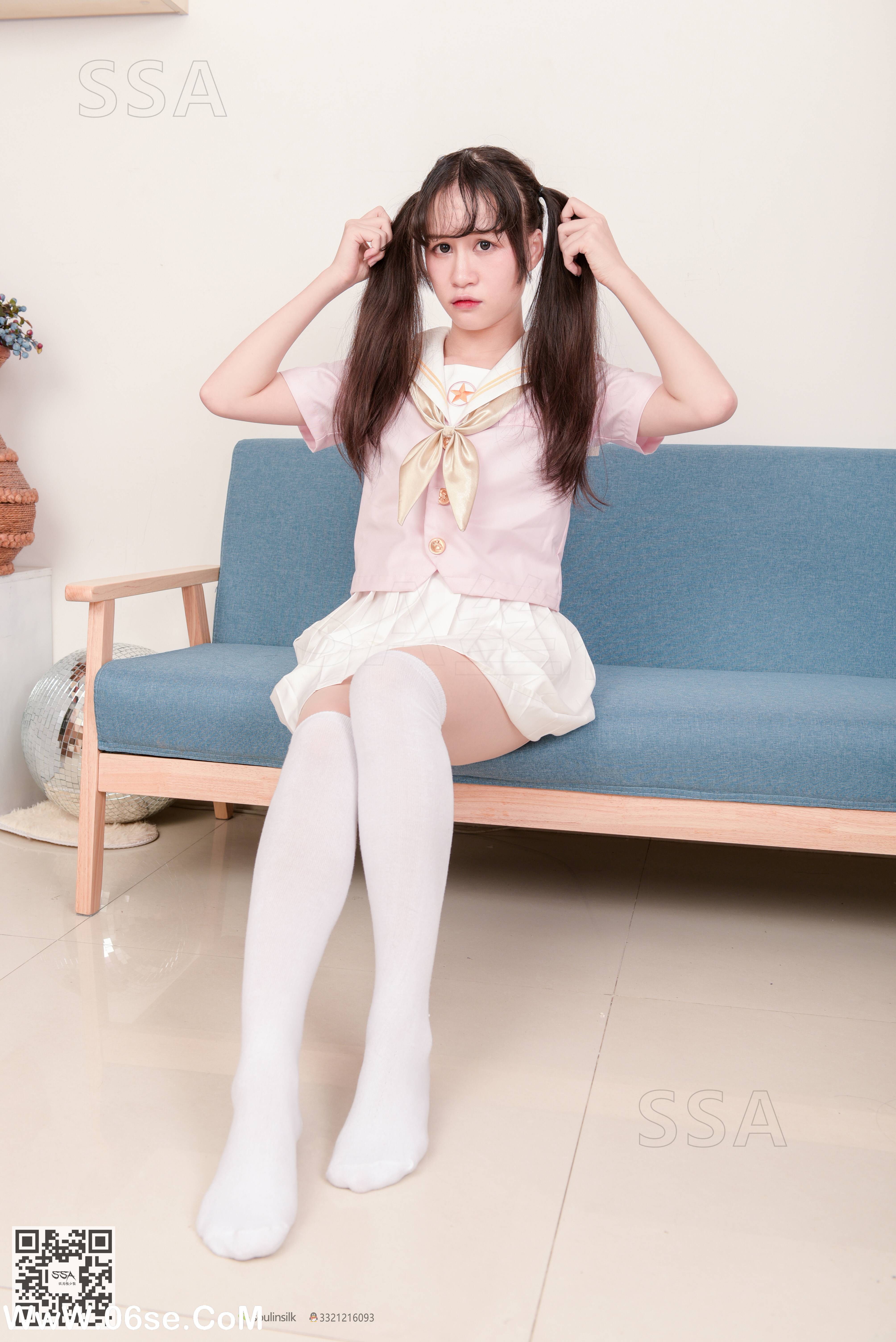 图片[27]-[SSA丝社] NO.144 丹丹 粉色JK制服的穿搭示范[195P2.56G]-六色网