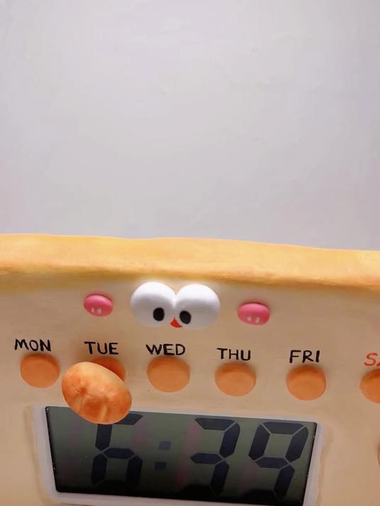 粘土吐司电子表,你的早餐时间到啦!石塑