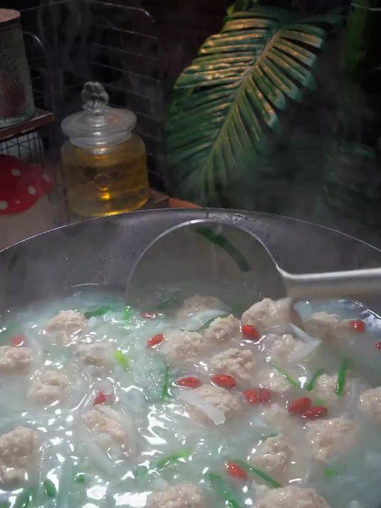 都说冬吃萝卜夏吃姜,今天给家人做了热乎乎的萝卜丸子汤