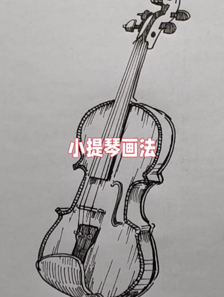 小提琴线描的画法,这样画小提琴太漂亮了