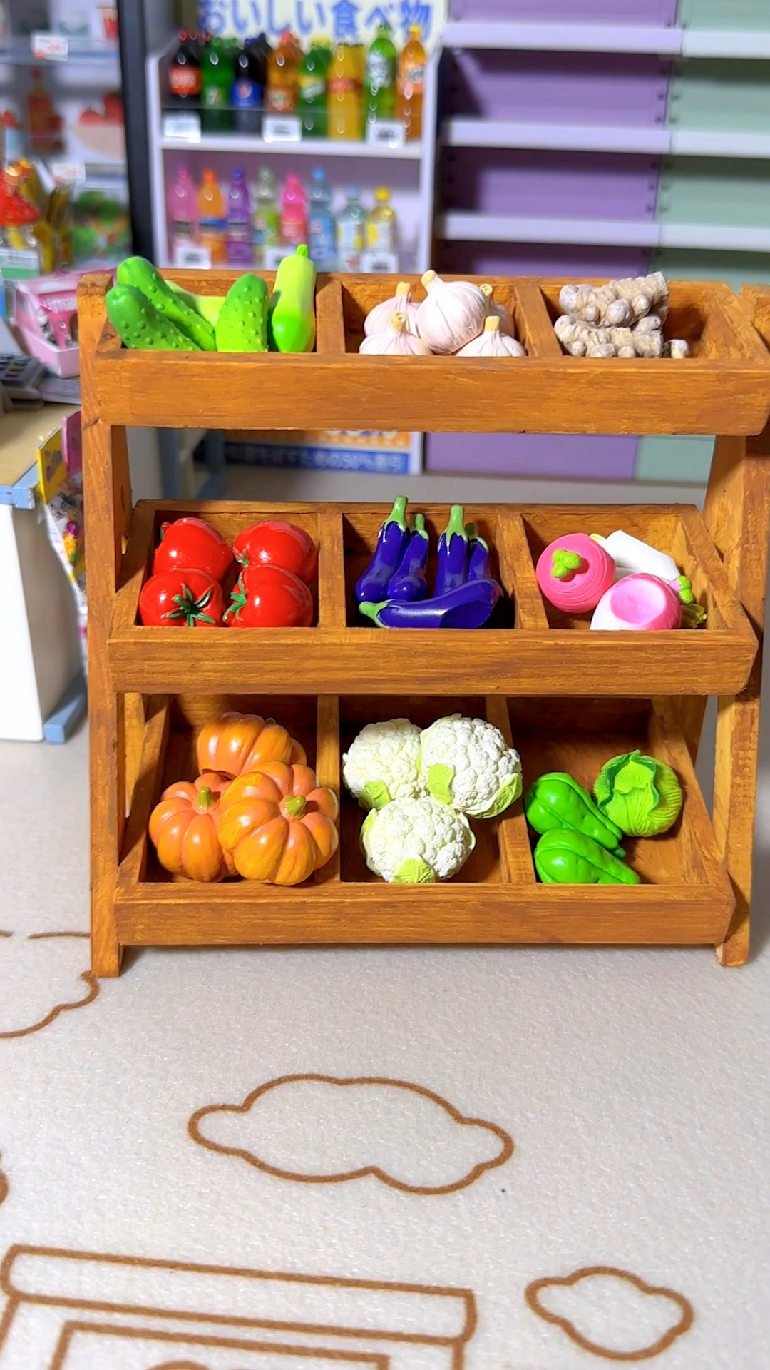 微缩蔬菜货架收纳,可可爱爱