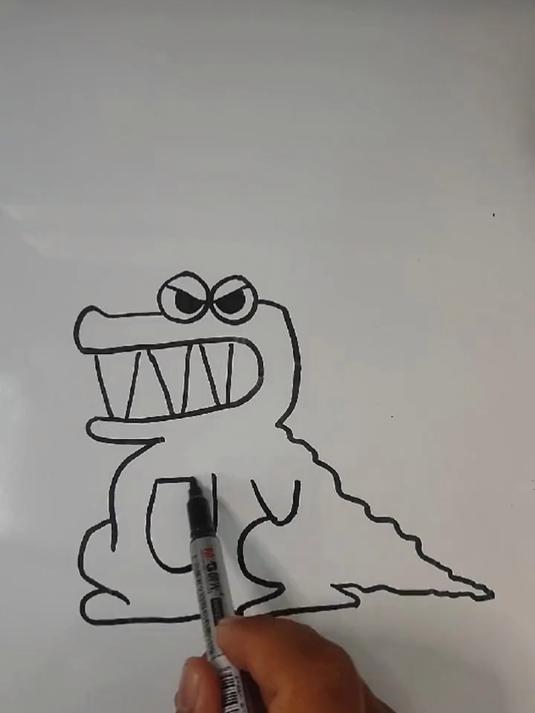 简笔画——像恐龙一样的鳄鱼