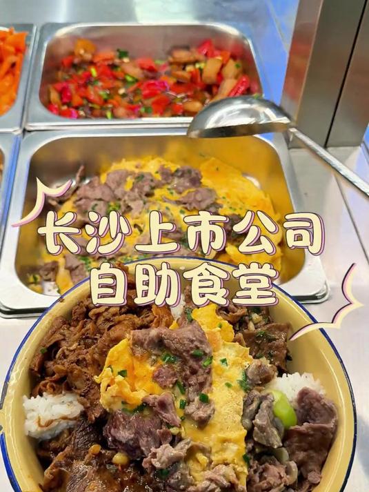 长沙公司食堂打饭,100%纯牛肉拌饭