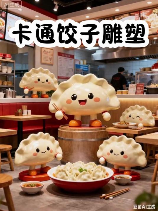 卡通水饺 “活” 过来啦!自带传播话题,让门店成为街头流量焦点