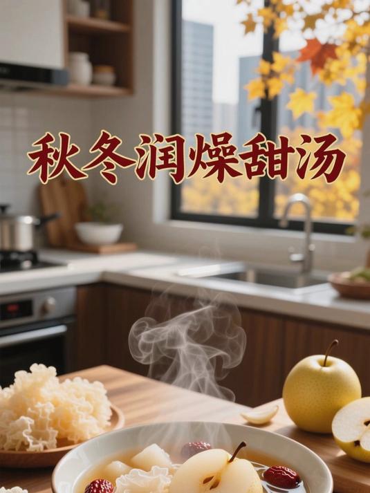 秋冬润燥甜汤,银耳百合白梨汤