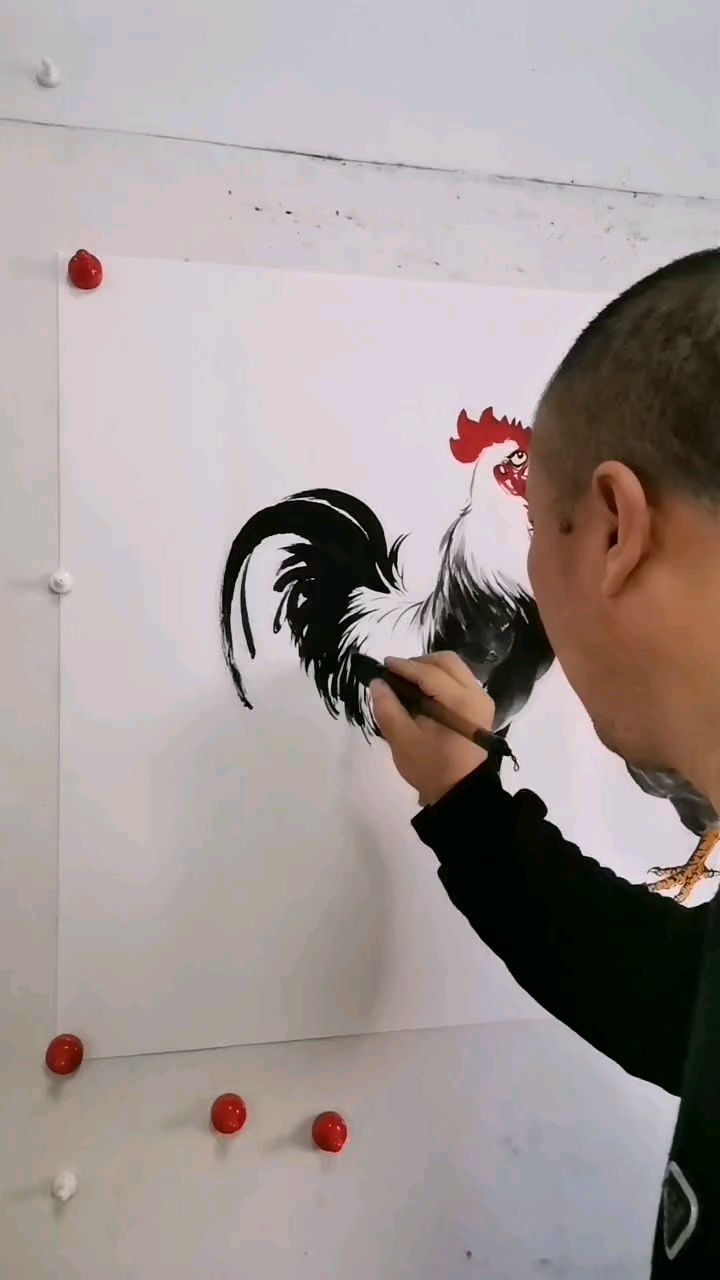 王兴民～国画公鸡:写意