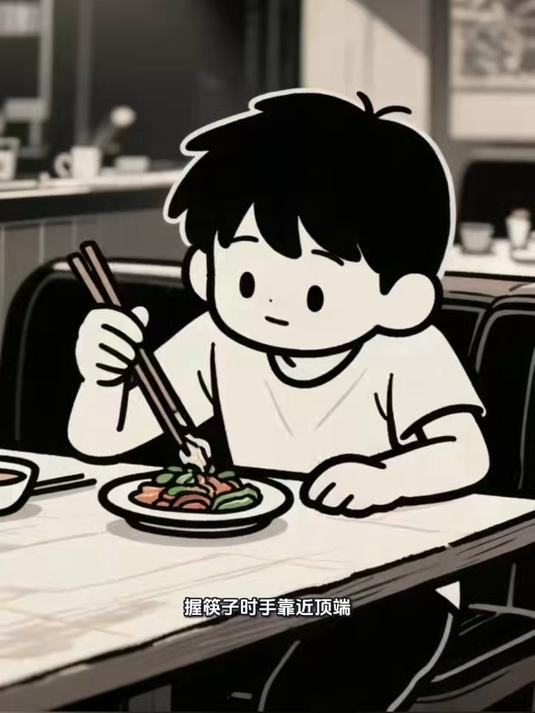 用筷子夹菜?握太靠上反不稳!