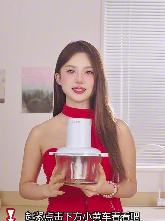 美的绞肉机双档调速适配多食材,绞肉搅蒜高效,厨房使用实用靠谱