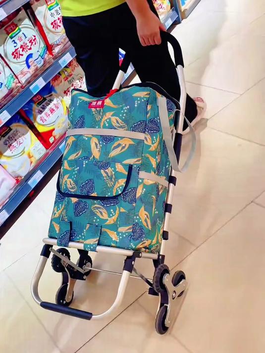 买菜小拉车太懂生活了！大容量满足采购需求，轻松上楼不费劲