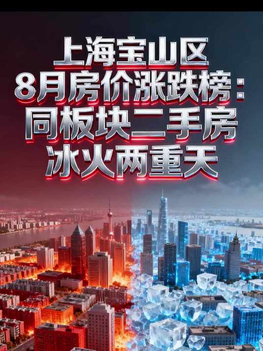 上海宝山区8月房价涨跌榜:同板块二手房冰火两重天