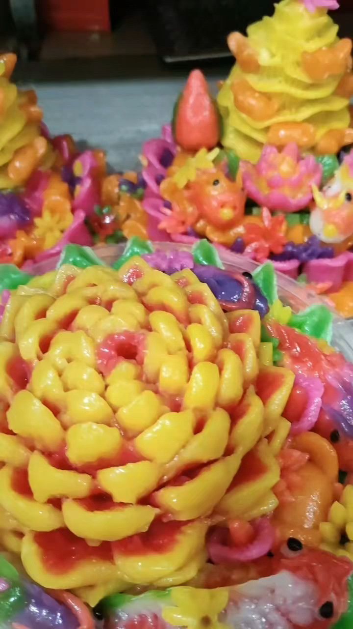 纯手工制作莲花馒头供品