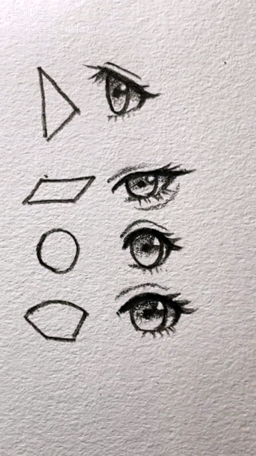 素描简笔画:教大家画卡通人物眼睛