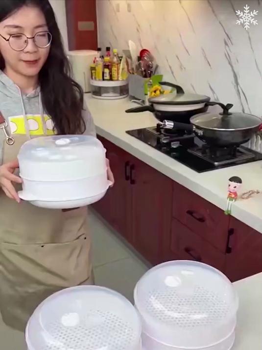 微波炉专用多层蒸盒,清洗超方便,懒人超爱