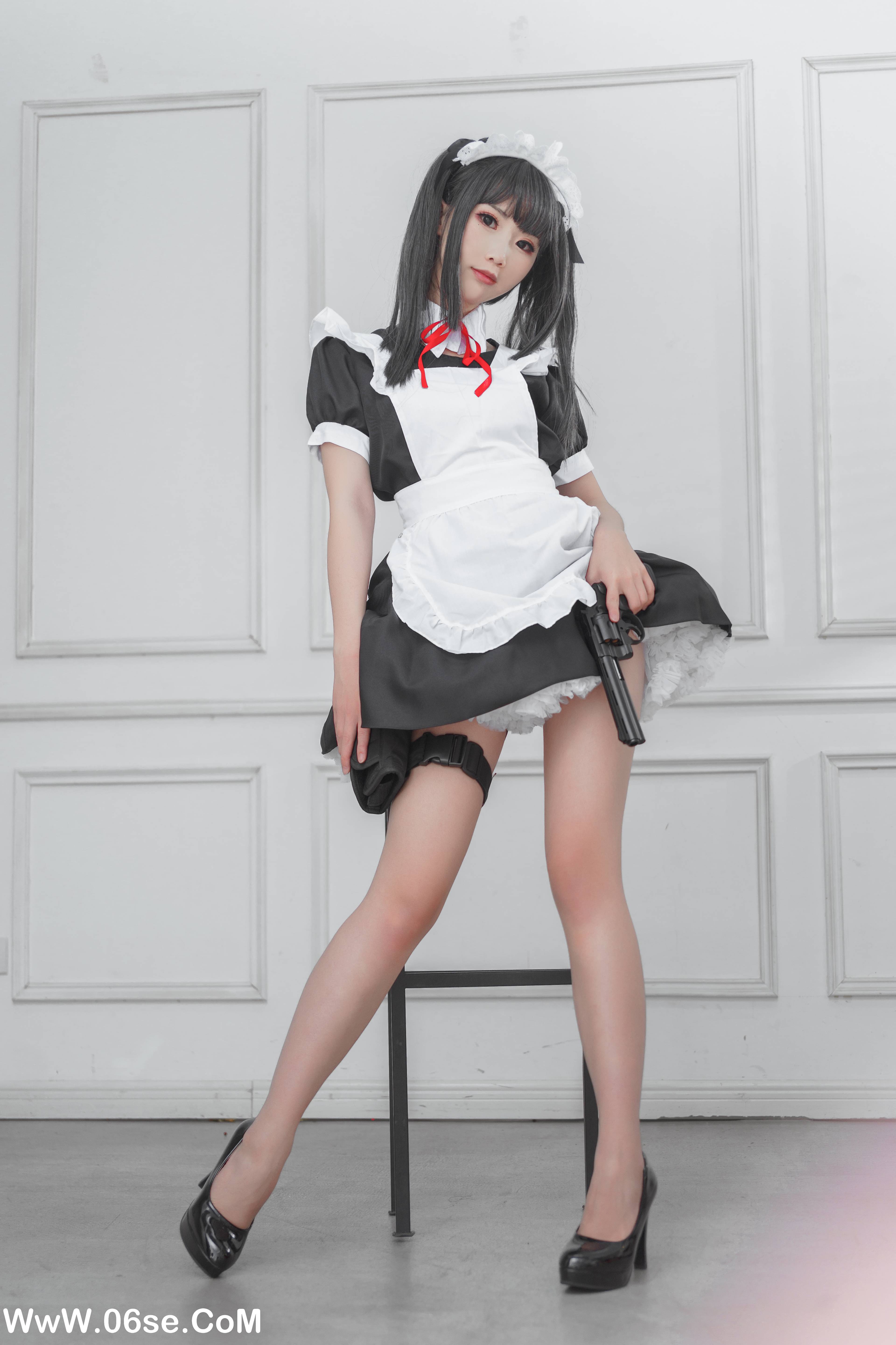 图片[7]-Coser面饼仙儿 NO.037 – 左轮女仆[15P124M]-六色网