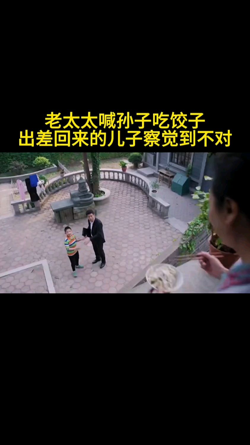 老太太喊孙子吃饺子