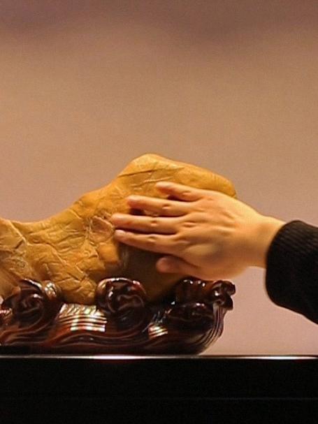 灵璧彩鲤鱼,两面观赏,石肤温润