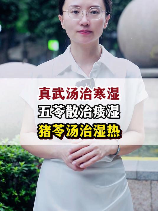 真武汤治寒湿、五苓散治痰湿、猪苓汤治湿热