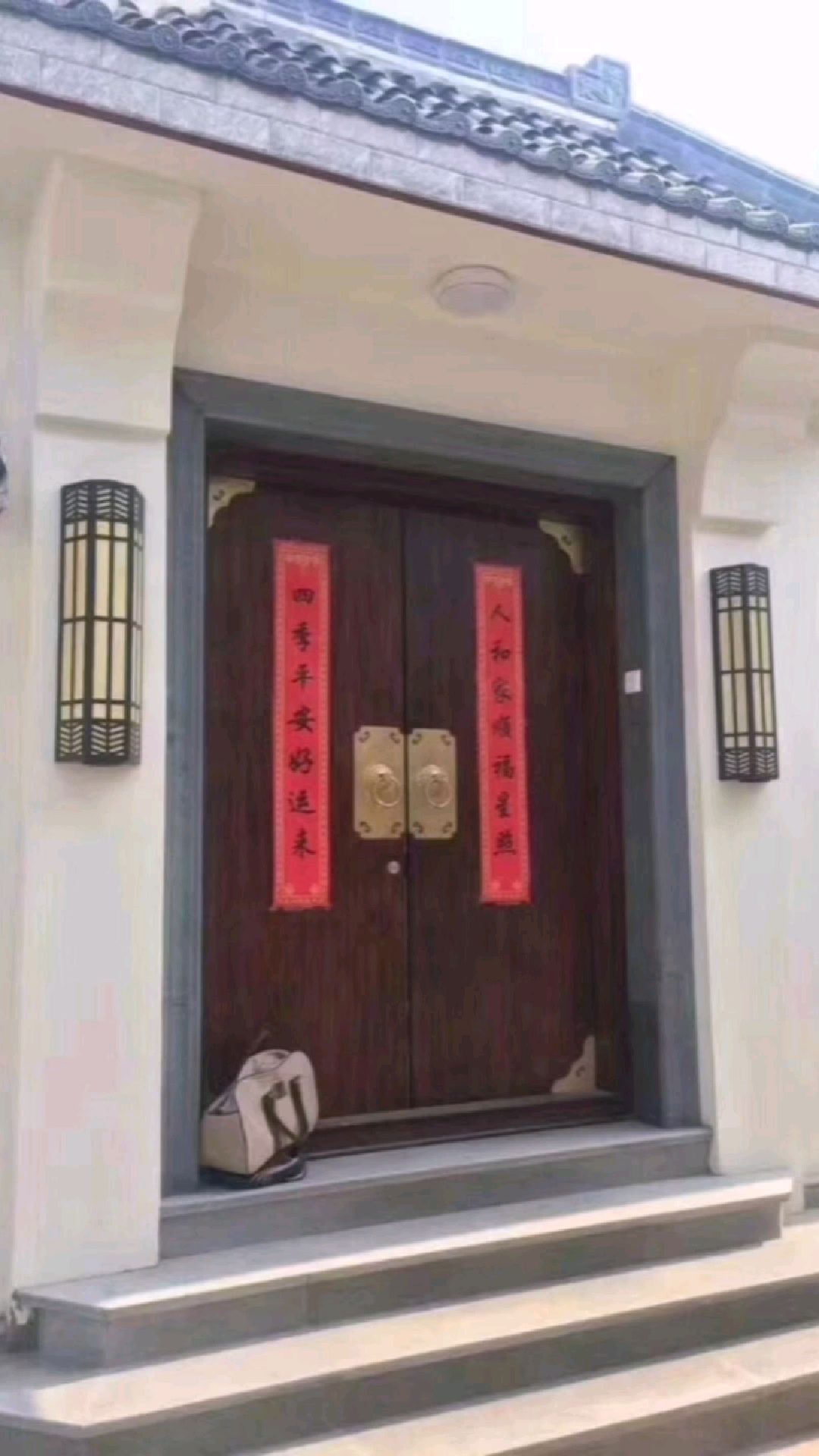 门窗乡村庭院门设计中式四合院别墅大门双开门农村自建房围墙大门入户门防盗门仿古门窗
