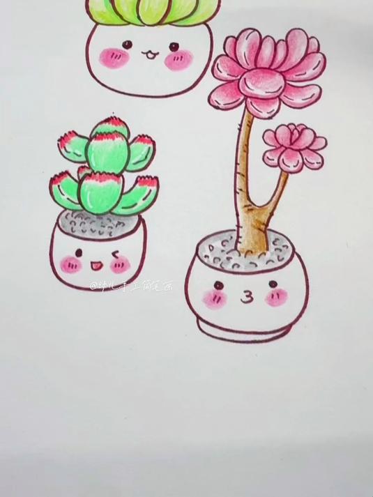 一起来画多肉啦