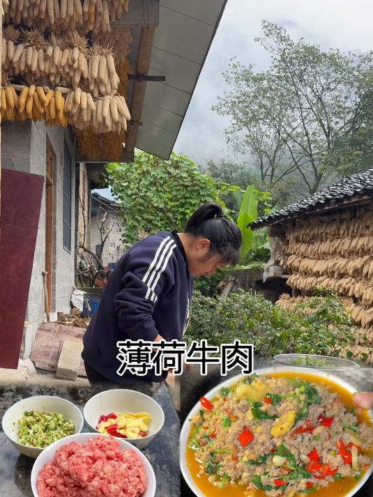 薄荷炒牛肉盖饭我今天吃了3碗……