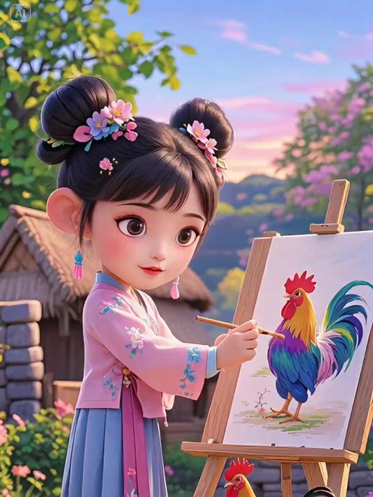 《画鸡》