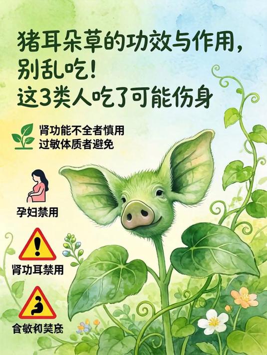 猪耳朵草的功效与作用,别乱吃!这3类人吃了可能伤身