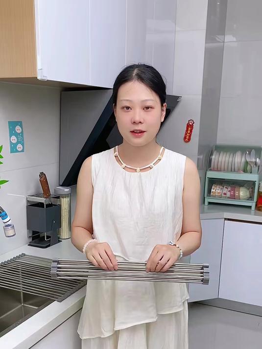 精品不锈钢沥水帘水槽多功能沥水架洗菜碗碟沥水篮厨房水池置物架