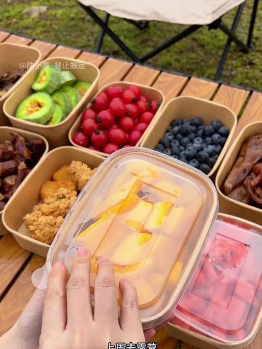 牛皮纸密封打包盒一次性餐盒带盖便当盒子水果沙拉碗纸盒野餐饭盒