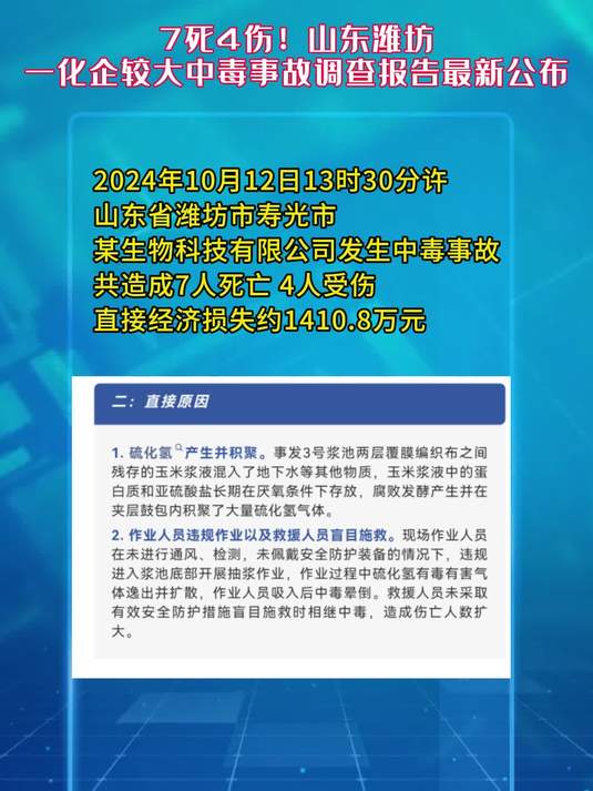 7死4伤!山东潍坊一化企较大中毒事故调查报告最新公布!