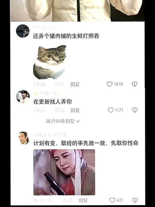 还弄个猪肉铺的生鲜灯照着