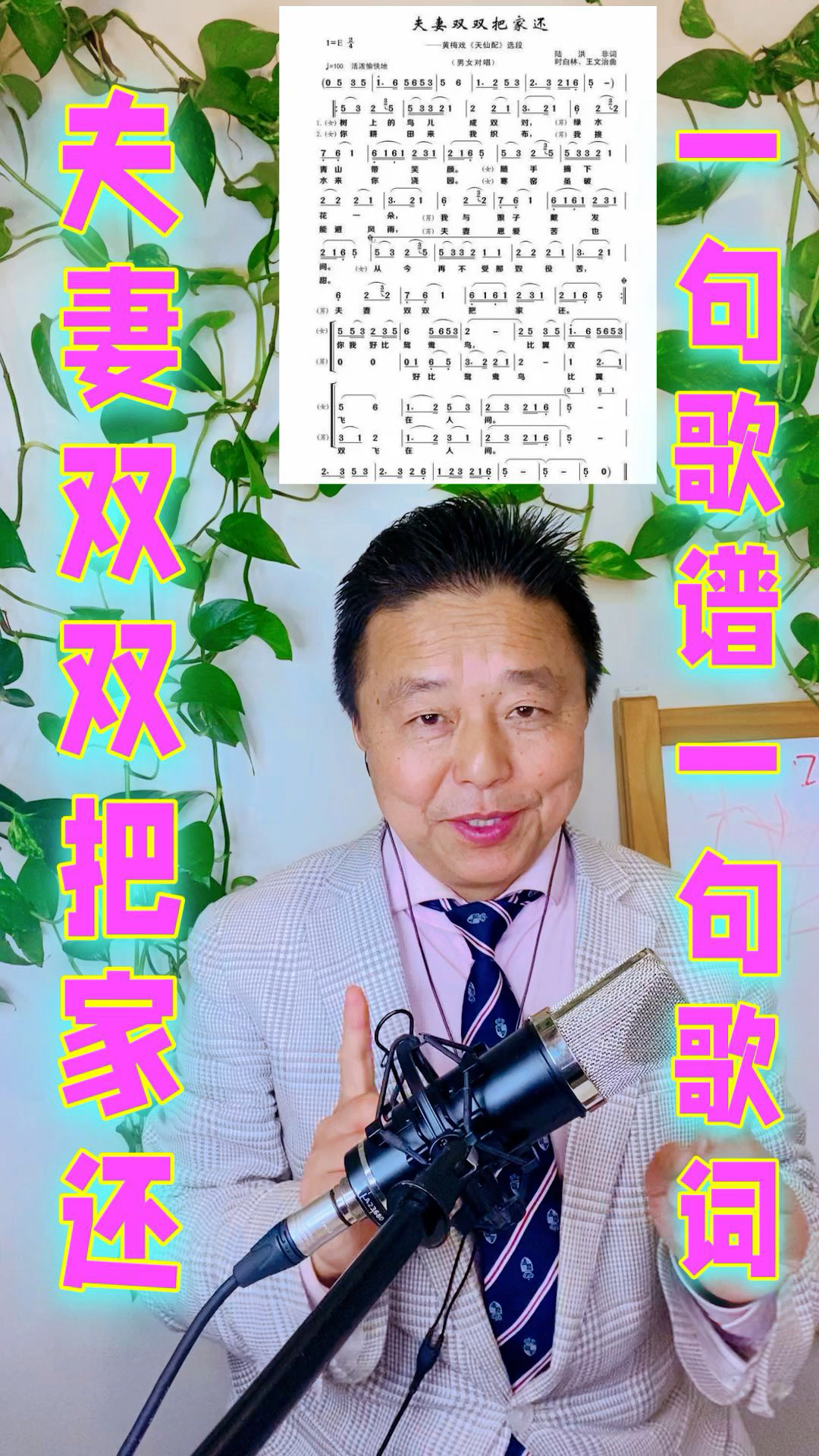 夫妻双双把家还,一句歌谱一句歌词