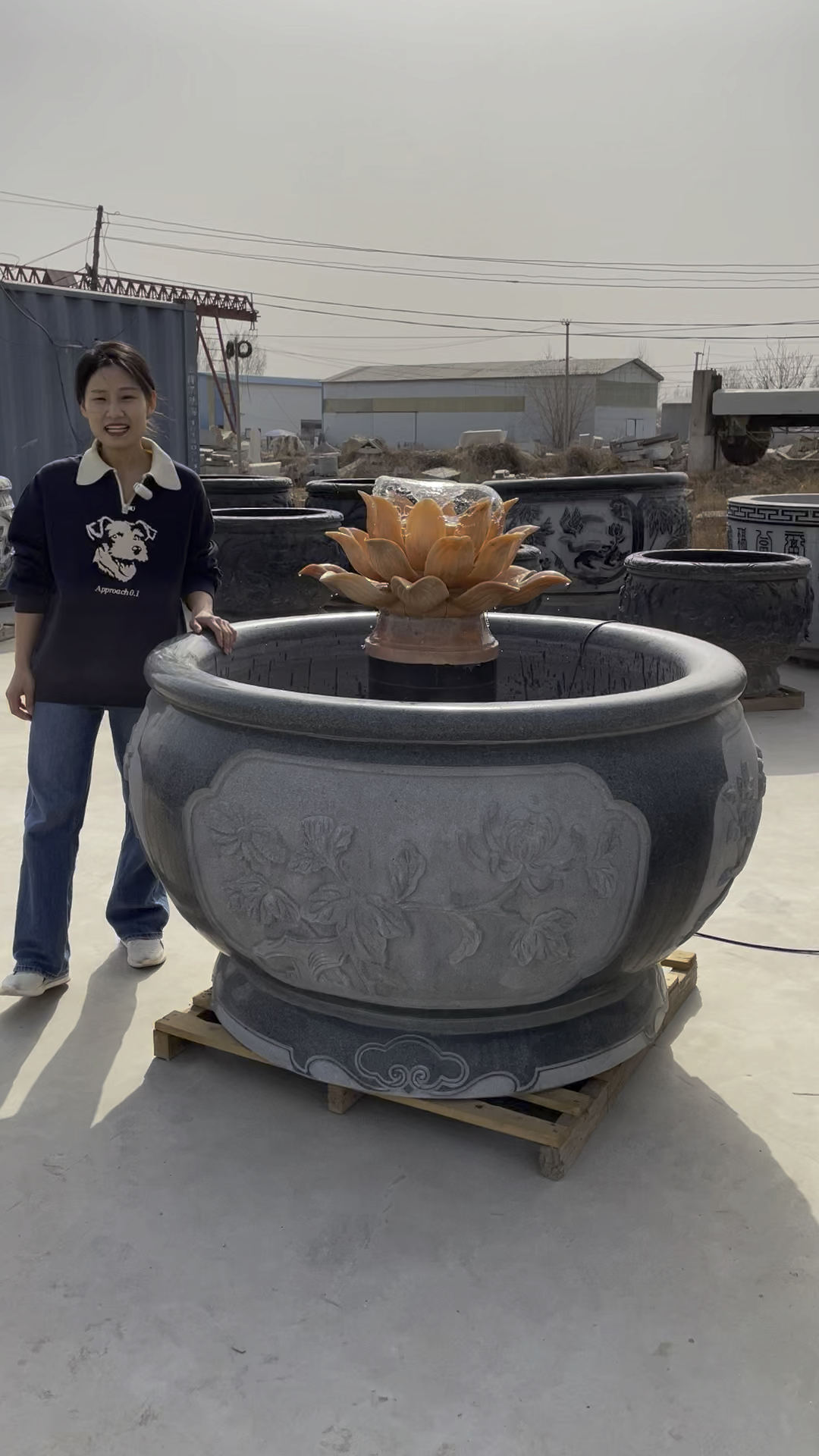 石雕鱼缸流水装饰