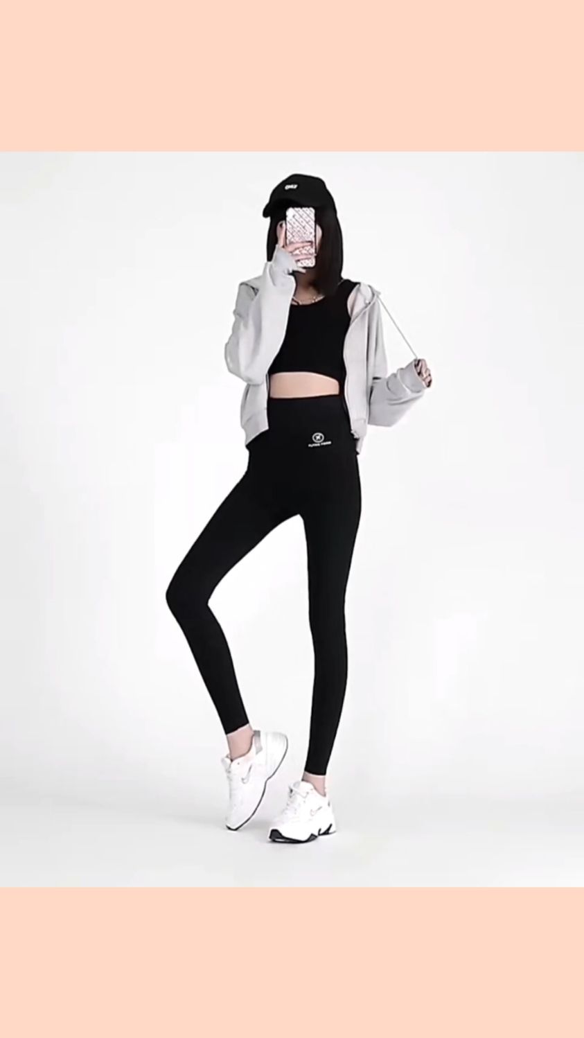 自营浪莎鲨鱼皮打底裤女裤子外穿秋冬季加绒加厚收腹瘦腿微压力芭比瑜伽裤黑色