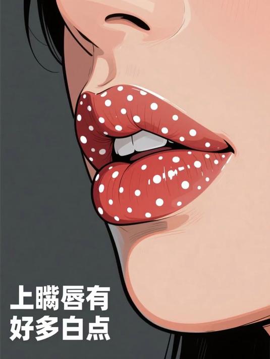 上嘴唇有好多白点 #健康扬帆季#