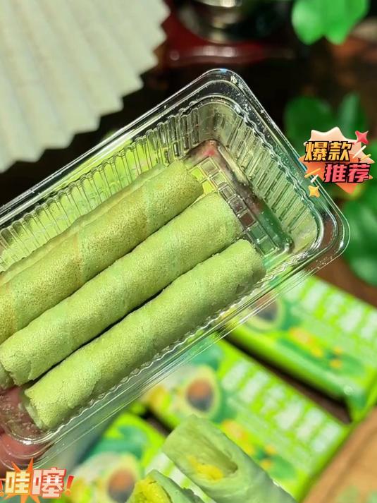 香蕉牛油果风味蛋卷 酥脆可口 清新不腻超解馋