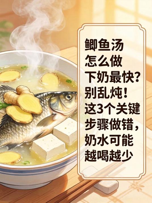 鲫鱼汤怎么做下奶最快?别乱炖!这3个关键步骤做错,奶水可能越喝越少