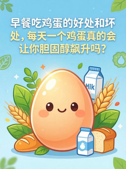 早餐吃鸡蛋的好处和坏处,每天一个鸡蛋真的会让你胆固醇飙升吗?