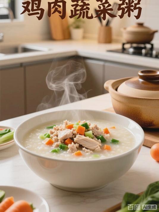 既营养又有益健康的蔬菜鸡肉粥,赶快学起来