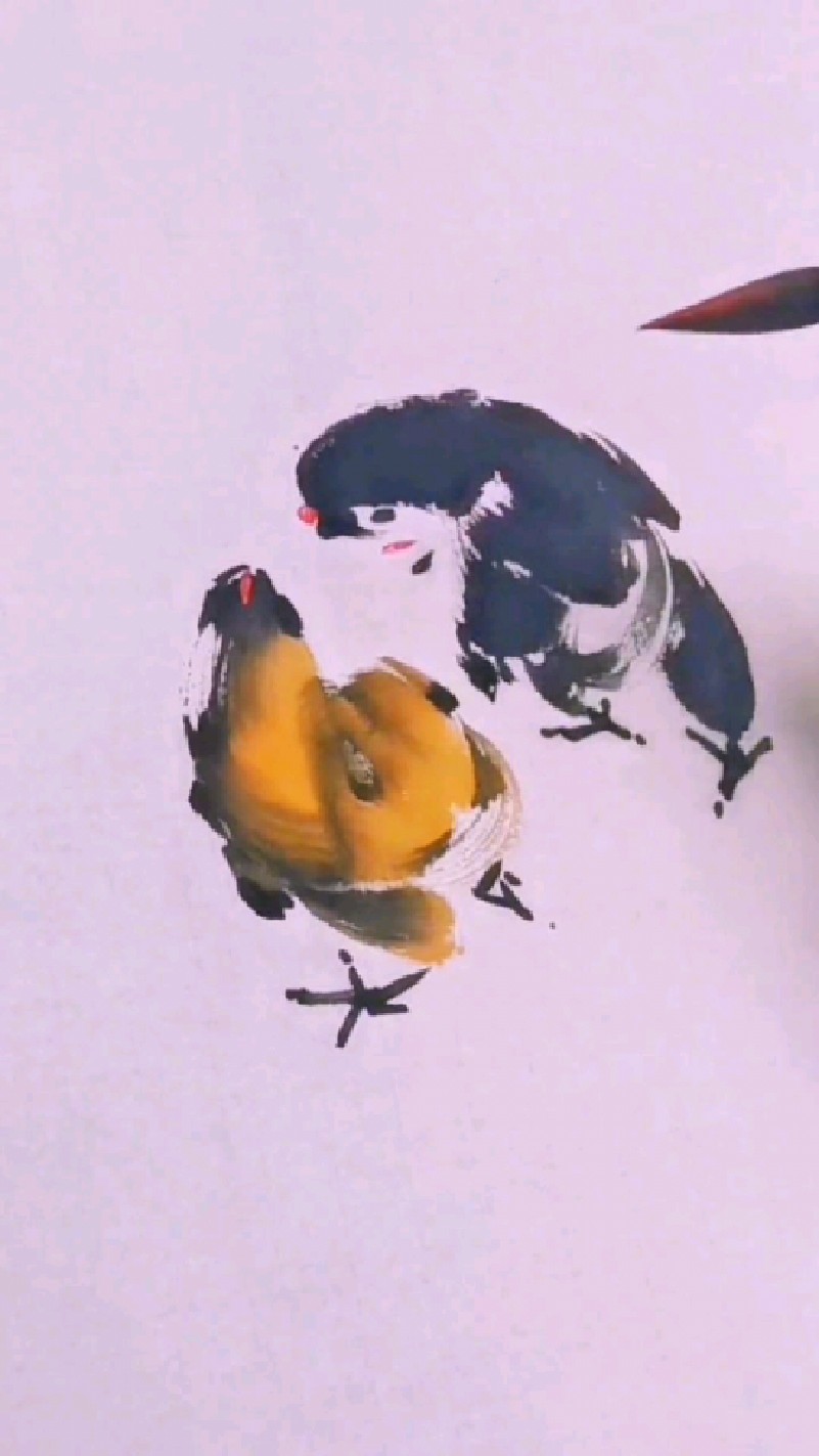 墨豪写意画小鸡
